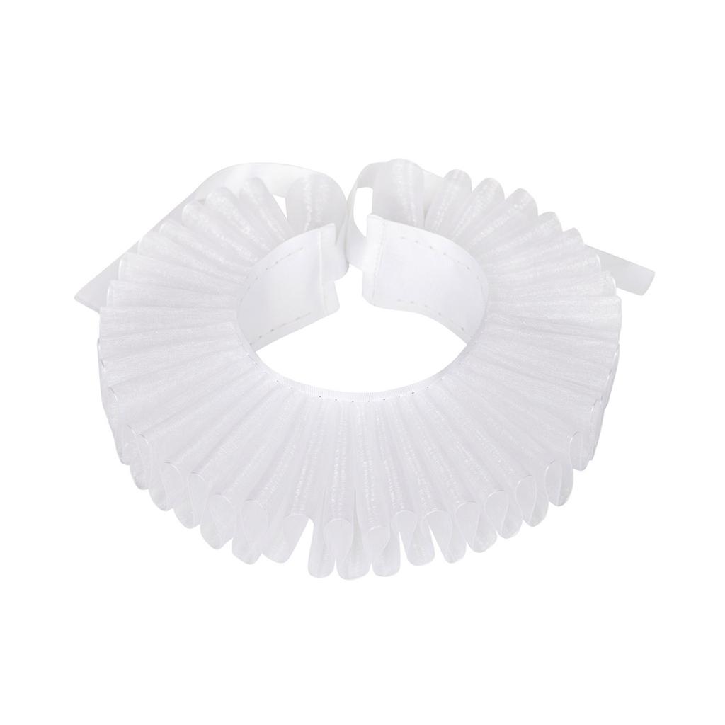 Ruffled Neck Collar Clown Satin Choker for Women Girls Renaissance Elizabethan Victorian Cosplay Costume Accessory
