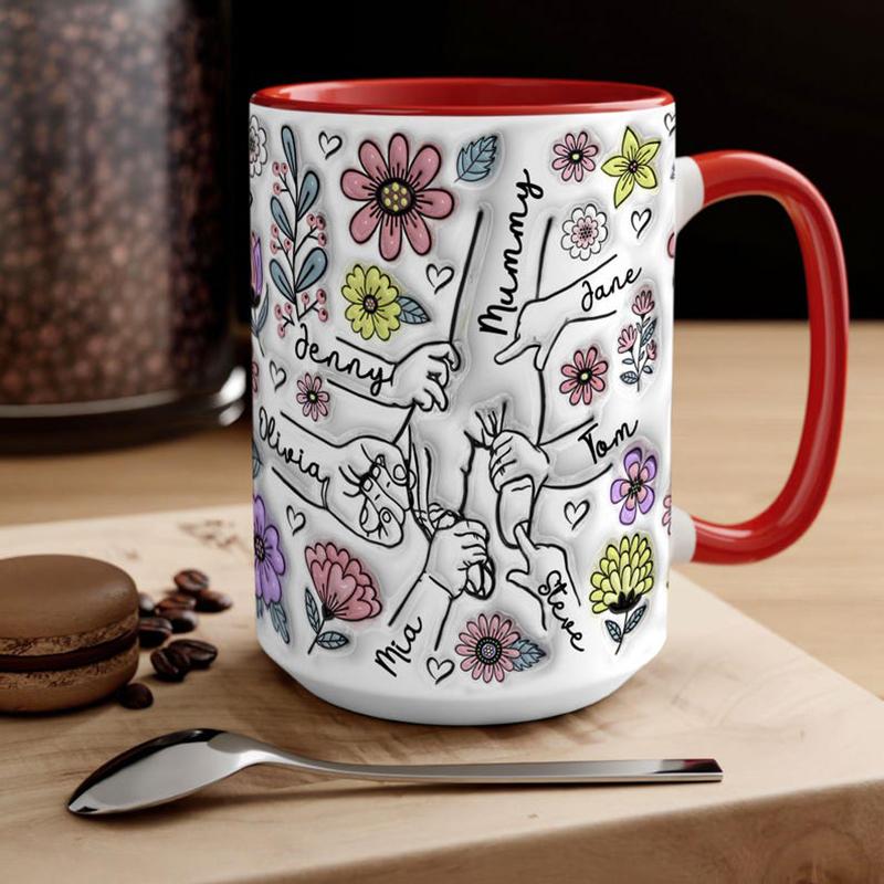 Personalized Double Sided Custom Mug Large Capacity Meaningful Mothers Day Birthday Christmas Gift Custom Ceramic Cup with Name 11oz