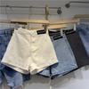 Women High Waist Straight Denim Shorts Slim Fit Label Design Elastic Jean Shorts Summer Hot Shorts For Daily Wear