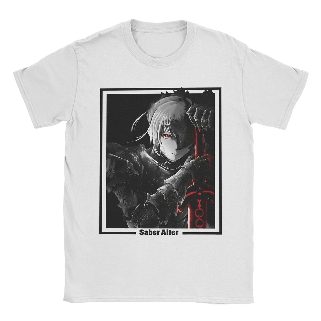 Saber Arthur Pendragon Fate Stay Night Tshirts Men Cotton Tops Novelty Round Neck Short Sleeve