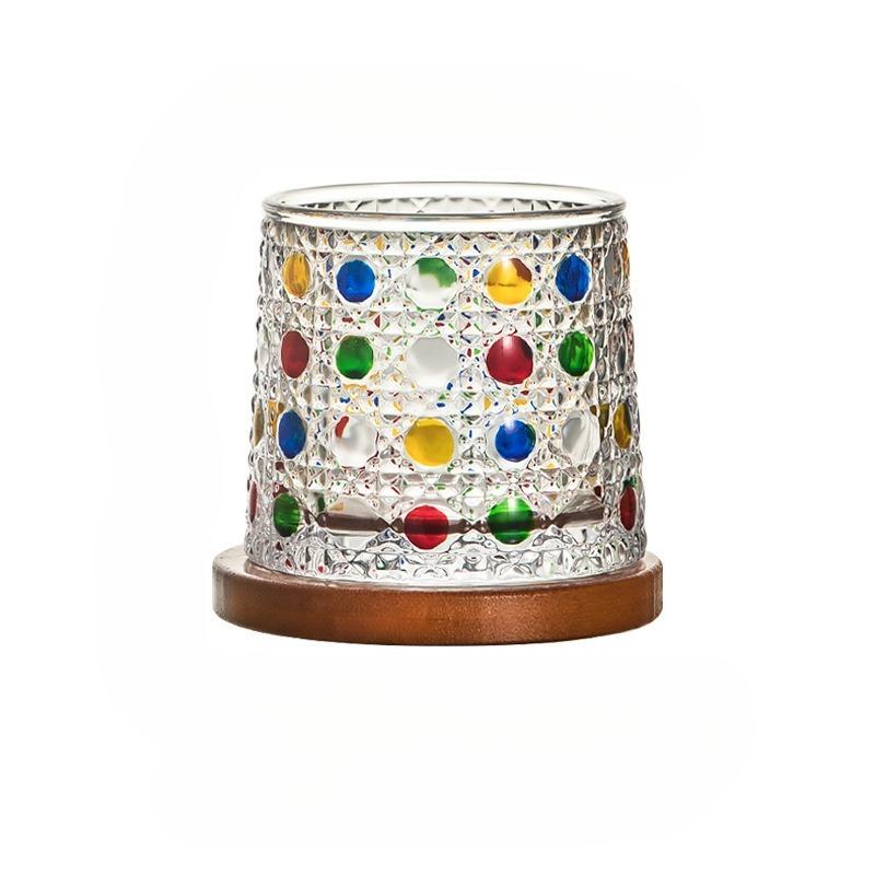 Hand Painted Rotating Whiskey Glass Set Stress Relief Creative Beer Wine Cups for Home Bar