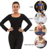 Dam Bastu Sweatdräkter Långärmad Träning Shapewear Thermo Sweat Shirt Midjeträningsjacka Body Shaper Fitness Linne Träning Sport Underkläder