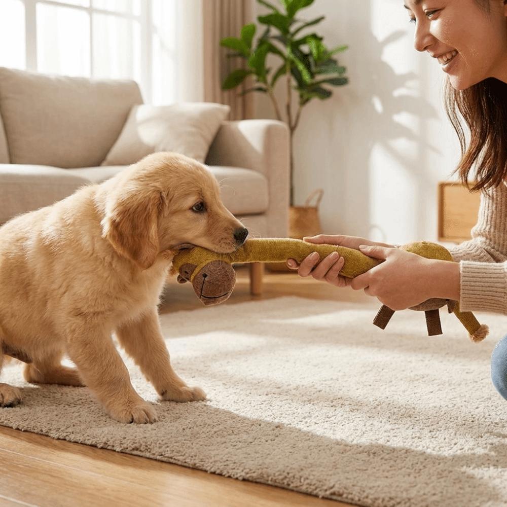 Bite-Resistant Squeaky Dog Toy Long Strip Giraffe Puppy Toy Non-Toxic Pet Molar Toy  Teeth Cleaning