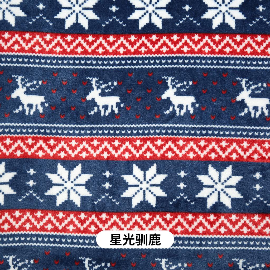 0.5m/1m/2m Coral Fleece Christmas Printed Fabric for Winter Sleepwear Pants Bedding Home Wear Handmade DIY Sewing Fabrics