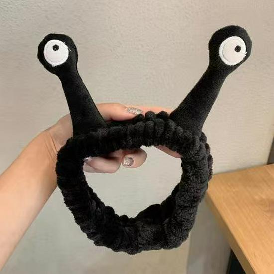 Snail Plush Alien Eye Headband & Hair Tie for Makeup and Face Wash