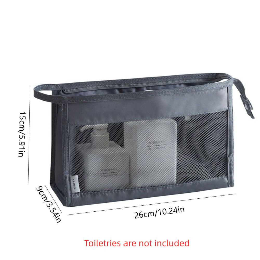 Foldable Mesh Makeup Organizer Hanging Toiletry Bag Large Capacity Wash Bag  Brushes