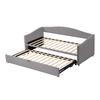 Upholstered Bed Extendable Sofa Bed 90/180x200cm with Slatted Frame, Multifunctional Bed Made of Skin-Friendly Velvet Fabric