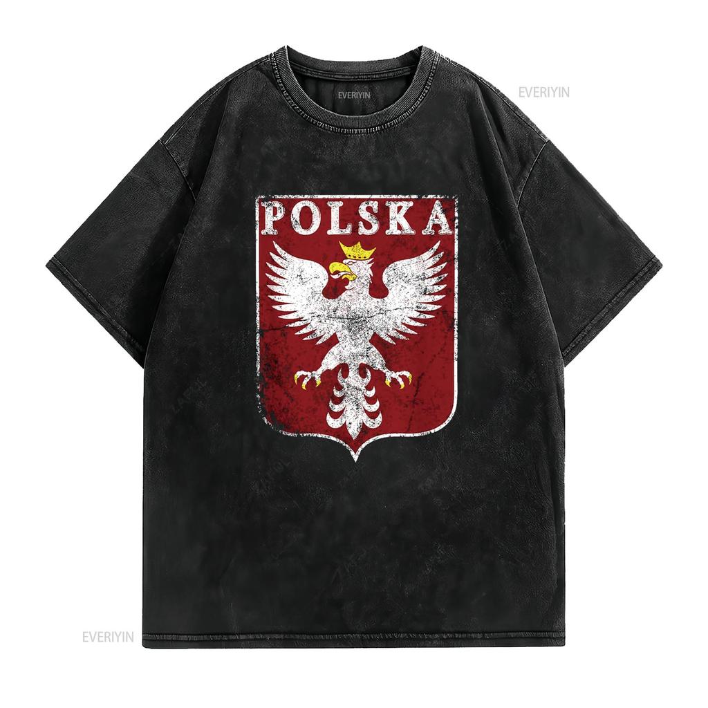 Polish Eagle Crest Vintage Polska Poland T Shirt vintage Washed homme Stretched Slightly designer clothes graphic Versatile