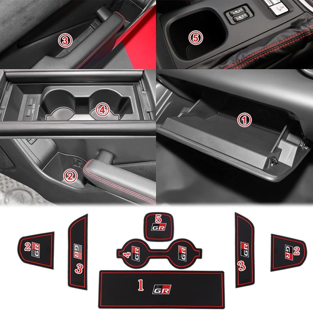 LEXLEYS Toyota GR86 ZN8 Serie Spezielle Türschlitzmatte Spezielle Innenraum-Gummimatte Tür