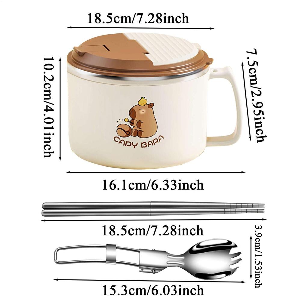 Noodle Bowl Set 1300ml Capybara Soup Bowl Microwave Safe Large Capacity Tableware For Everyday Dining Soup Noodle Salad Cereal