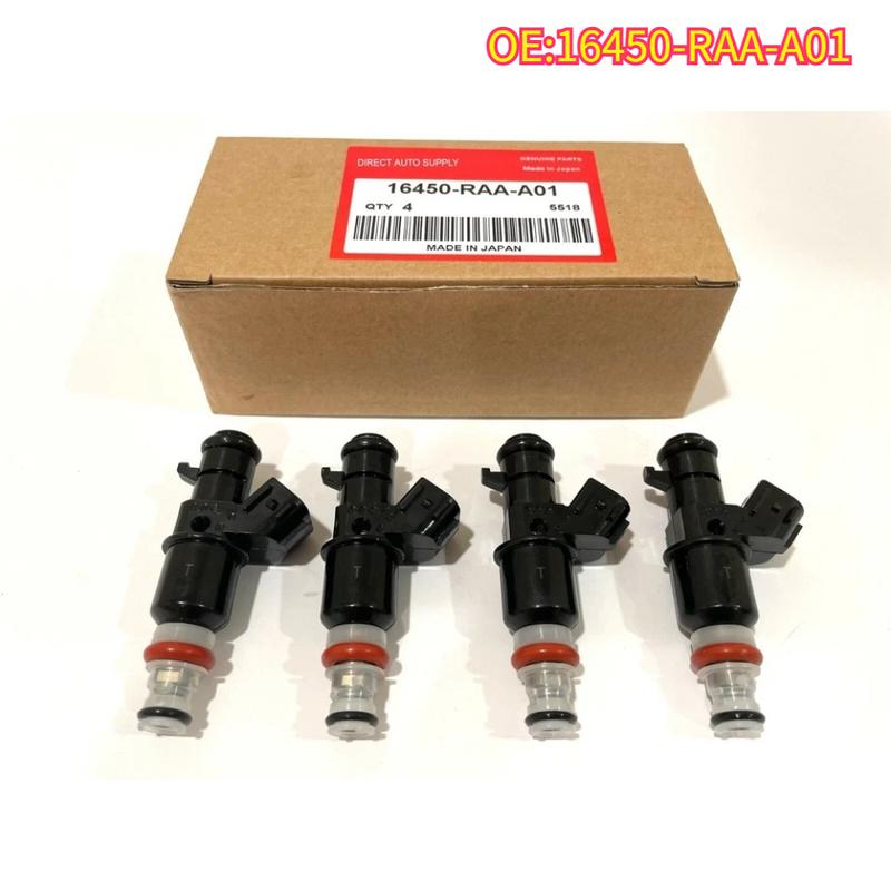 High quality New For 4PCS 16450-RAA-A01 FUELINJECTORS  ELEMENT HOND-A 2.4L ACCOR-D CR-V 2.4L RSX BASE 2.0L