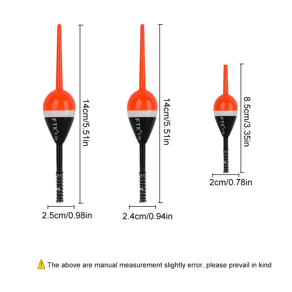 FTK 5 шт. 2 г/4 г/5 г Поплавці для риболовлі Поплавці з бальси Весняний ковзний поплавок Фіксовані поплавці для краппі, панкфіша, сома