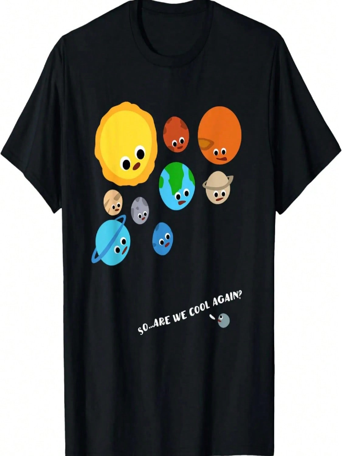 Funny Pluto Versus Solar System Planets T-Shirt S разноцветный
