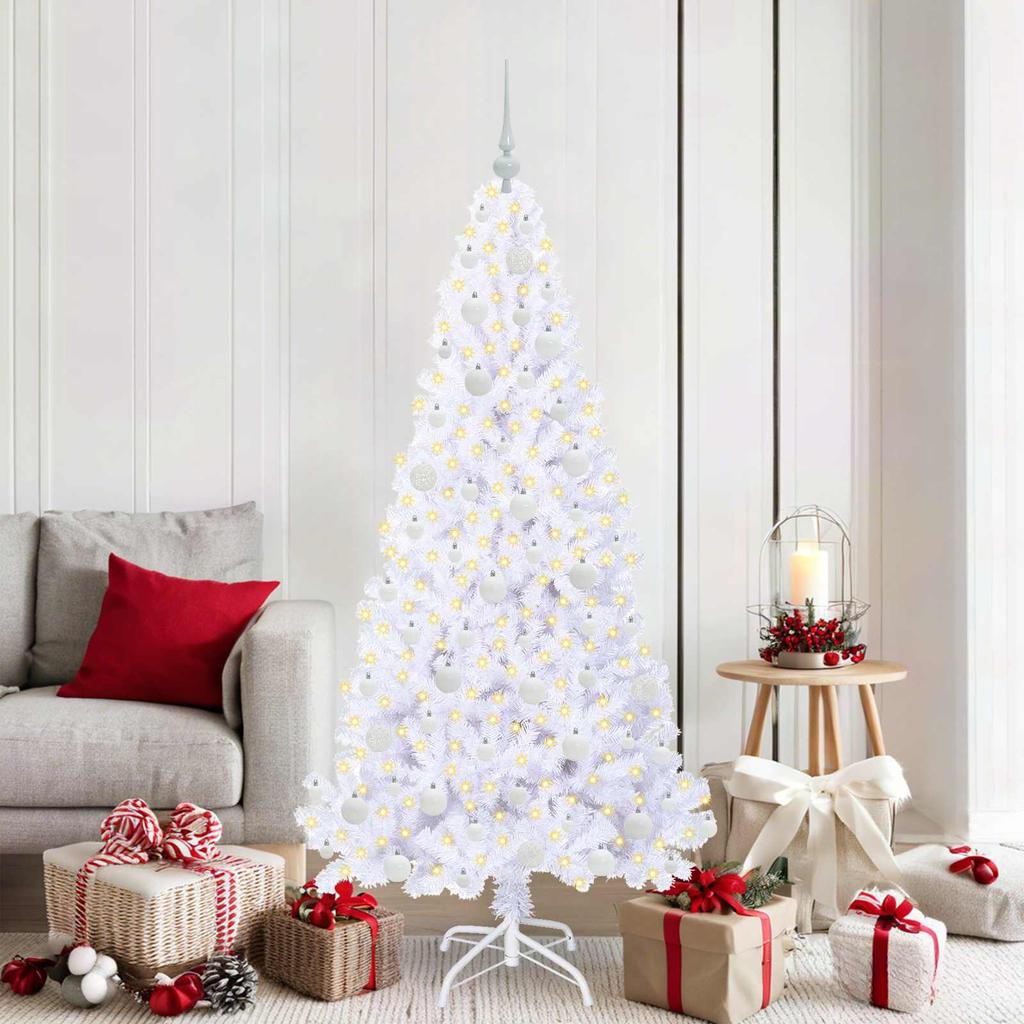 Artificial Christmas Tree White 180 cm PVC and Steel