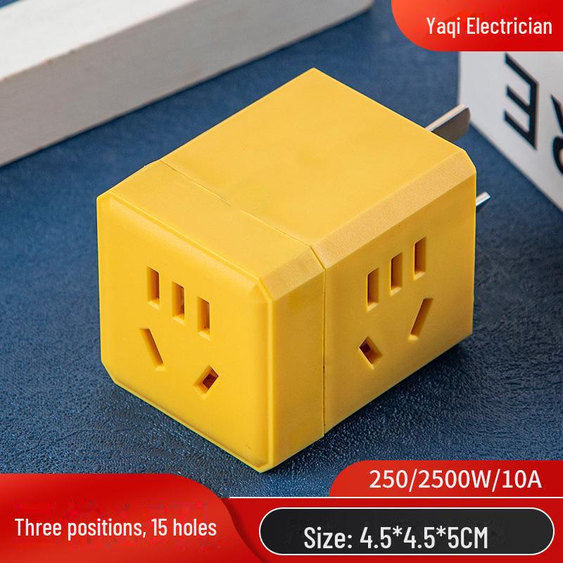 Wood Grain Multi-Function Travel Plug Board & Socket Converter
