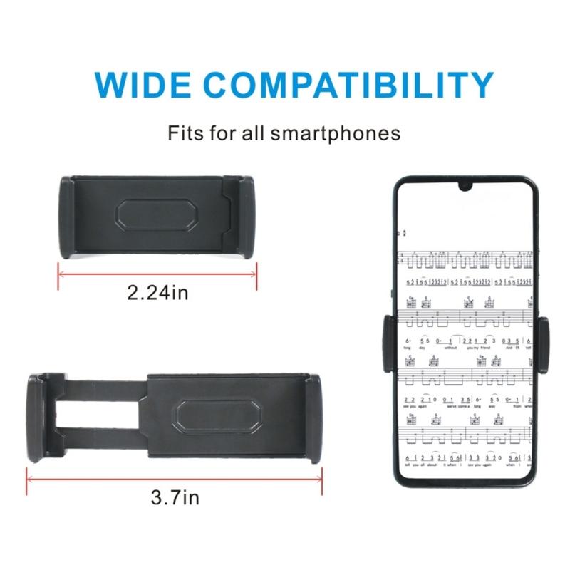 Secure Lock Phone Holder Phone Clip Mount Microphone Stand Phone Stand ABS and Metal Texture Perfect for Mobile Devices