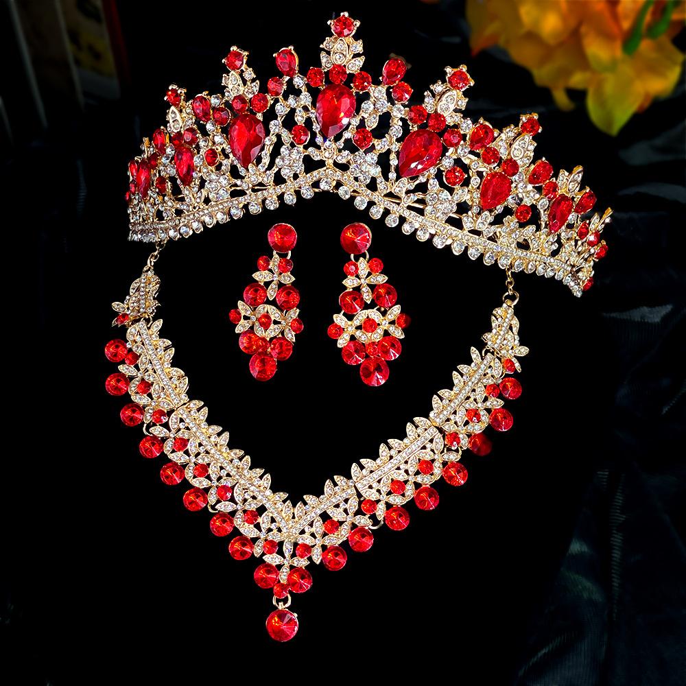 Nouvel Ensemble Trois Pièces Tête et Cou de Mariée Couronne Accessoires de Mariage Ensemble Tendance et Élégant pour Mariée