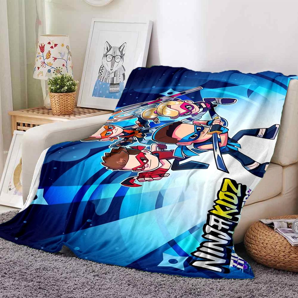 Ninja Kidz Theme Printed Blanket - Perfect for Couch, Bed, Travel & Outdoor Use | Machine Washable, Cozy & Durable.