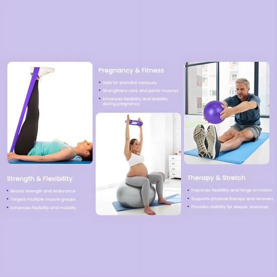 13Pcs/Set Yoga Fitness Kit with Pilates Ring Yoga Ring Ball Grip Socks Booty Band Figure 8 Resistance Band Stretching Belt Home Gym Fitness Equipment