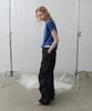 Toabe Contrast Waist Parachute Cargo Pants (Washed Black)