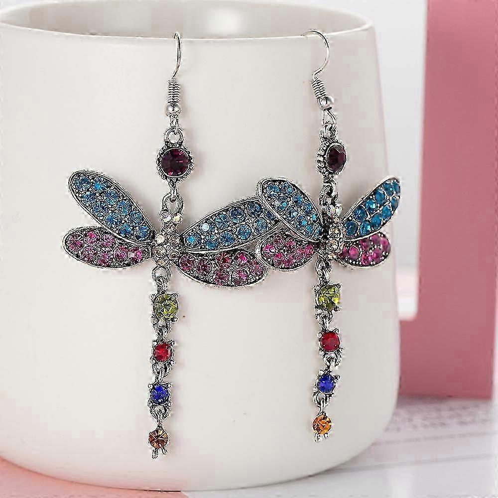 2025 Exquisite Creative Dragonfly Shape Cubic Zircon Women earrings Jewelry Silver Plated Drop Earrings