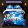 Set Biancheria da Letto Personalizzato con Nome Erling Haaland 1 Copripiumino + 2 Federe Logo Calcio Regalo Personalizzato per Occasioni Speciali Decorazione Camera da Letto