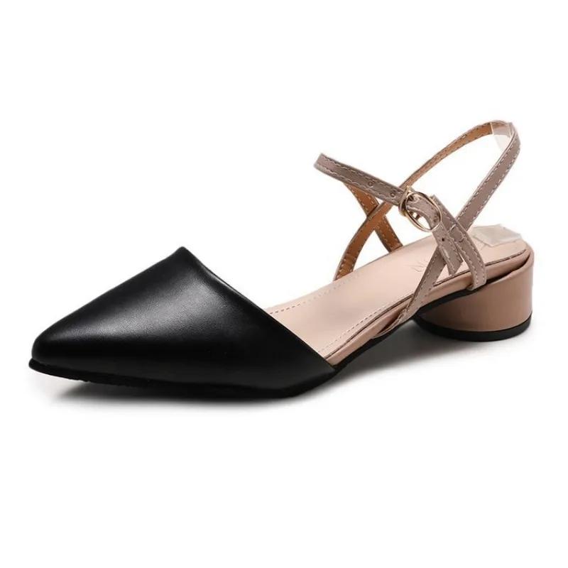 Spetsiga damsandaler låga klackar fest sandaler dam gladiator sandal designer sommarpumps slingback klännings tofflor