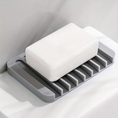 1 Stück Selbstentwässernde Seifenschale, Silikon-Seifenhalter, Multifunktionales Stanzfreies Rutschfestes Aufbewahrungsgestell Abtropfmatte für Badezimmer Küche