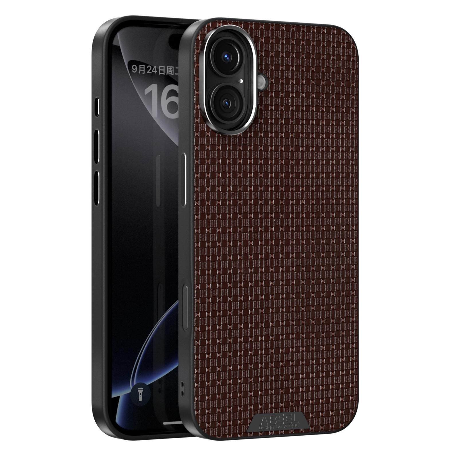 

ABEEL Чехол для iPhone 16, совместимый с MagSafe, текстурированная задняя крышка с микро-тиснением Coffee