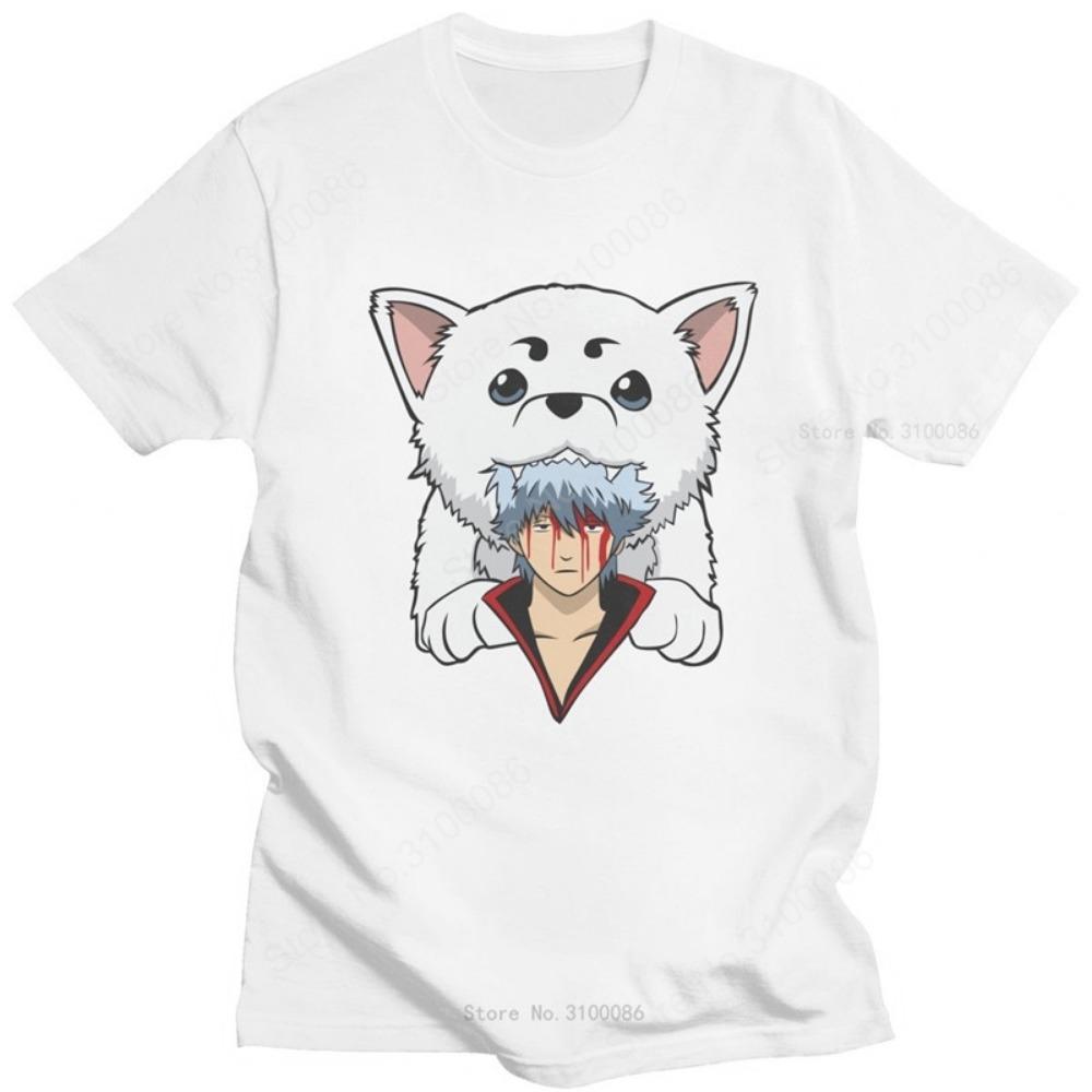 Kawaii Gintama Gintoki Sakata T Shirt for Short Sleeve Sadaharu T-shirt Graphic T-shirt Anime Manga Tee Tops Merch