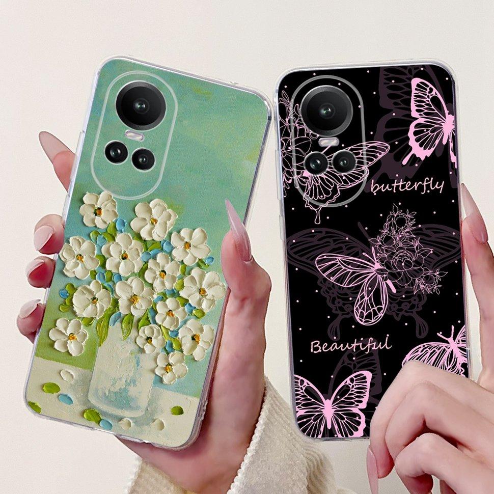 For OPPO Reno10 5G Case CPH2531 Luxury Cat Cartoon Cover Clear Silicone Soft TPU Phone Case For OPPO Reno 10 Reno10 Back Covers