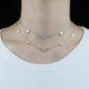 New High Quality Micro Pave White CZ Heart Charm Link Chain Necklace Minimal Delicate Lover Girlfriend Fashion Jewelry