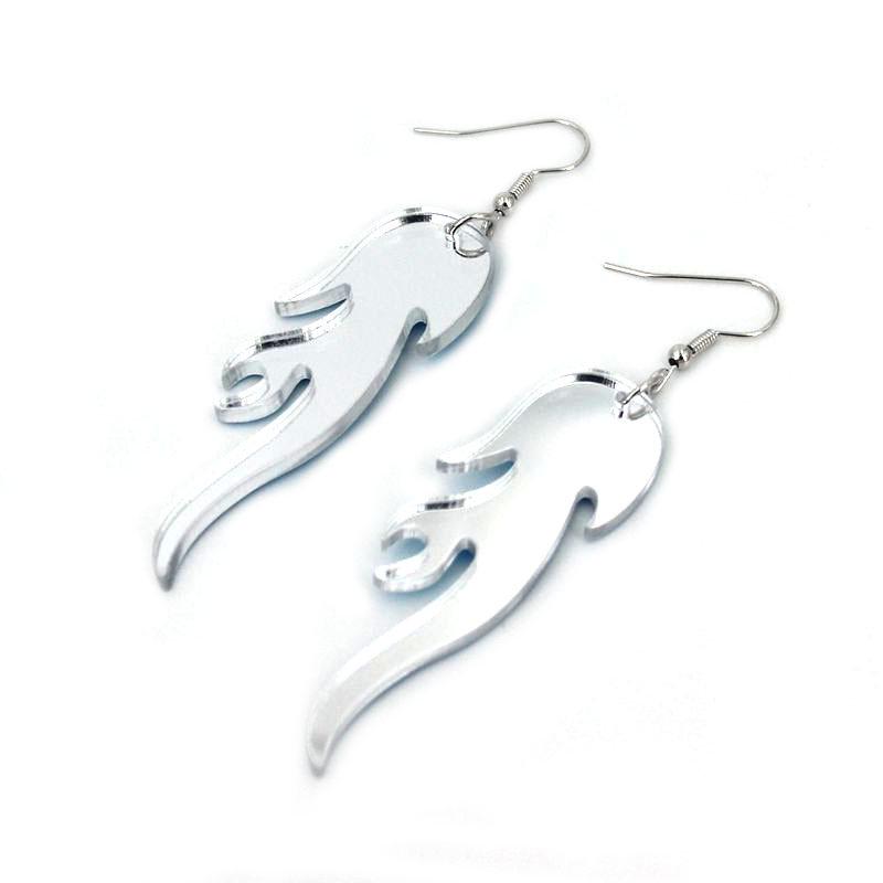 Acrylic Gold Flame Multi-color Dangle Earrings for Women