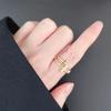 Luxury Double Layer Cross Open Ring For Women Minimalist Personalized Index Finger Zircon Stone Ring