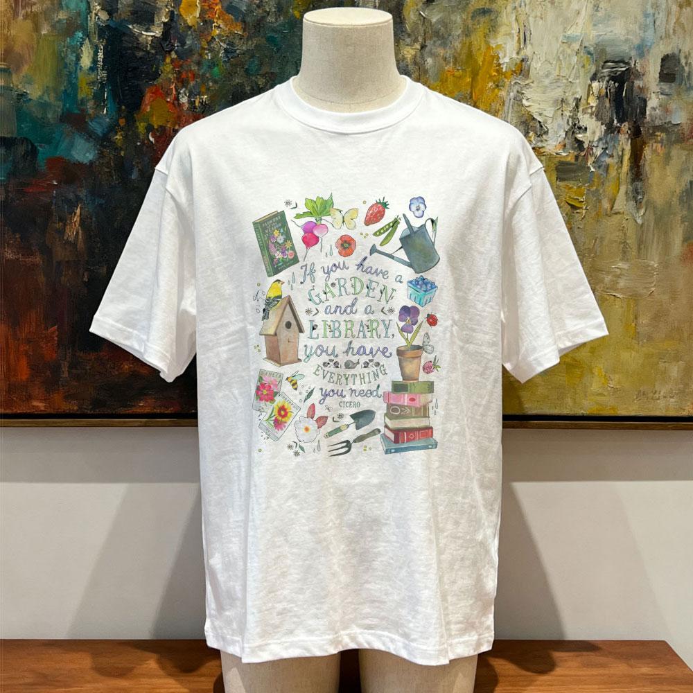 Garten und Eine Bibliothek Unisex Triblend T-Shirt Frau Mann Sommer Mode Lässig Baumwolle Grafik T-Shirts Vintage Streetwear