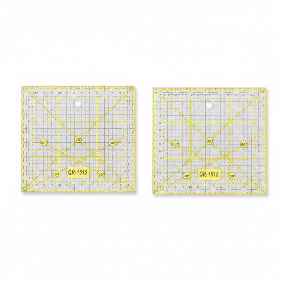 2pcs 15cm x 15cm Square Quilting Ruler plastic Quilting Tool Easy Fabric Cutting Ruler For Sewing