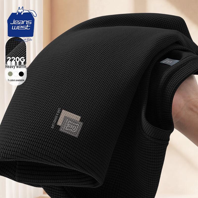 Jeanswest Men s Waffle Knit Long Sleeve Round Neck T-Shirt 2XL