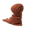 2Pcs Thicken Neck Guard Hat Set Korean Style Warm Scarf Fashion Knitted Hat Scarf  Outdoor