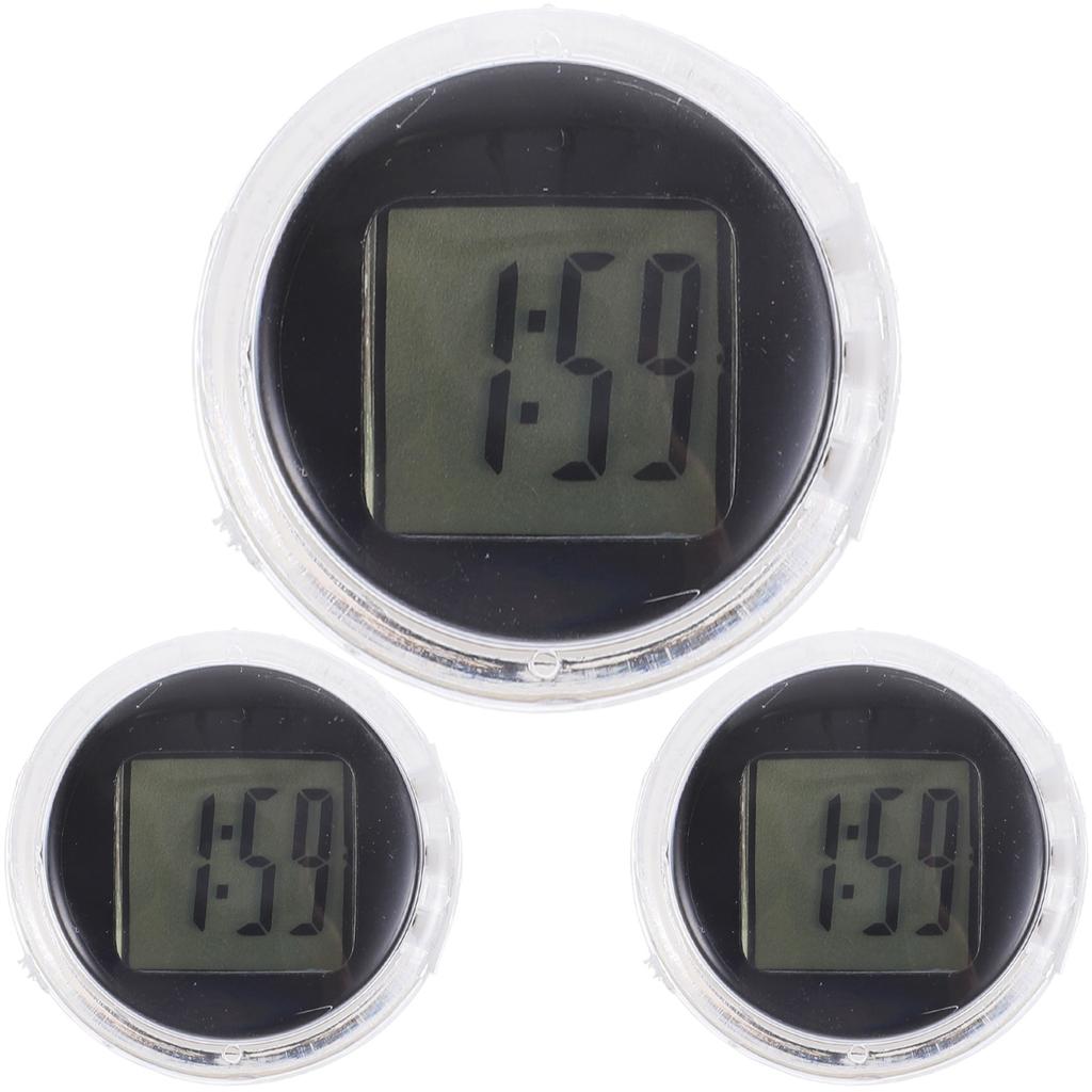 3Pcs Waterproof Electronic Mini Car Clocks ABS Plastic Stick-on Digital Clock Accurate Time Motorcycle Bicycle