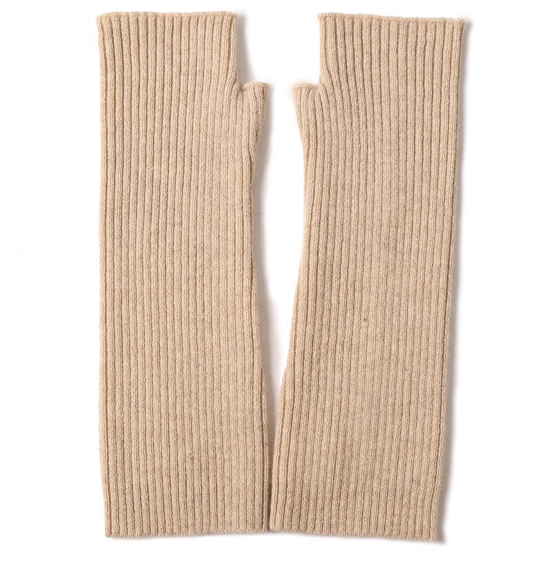 Women's Cashmere Knit Striped Half-Finger Winter Gloves