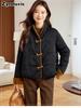 Winter Single Button Pouch Quilted Velvet Down Cotton Jacket Thick Velvet Outerwear