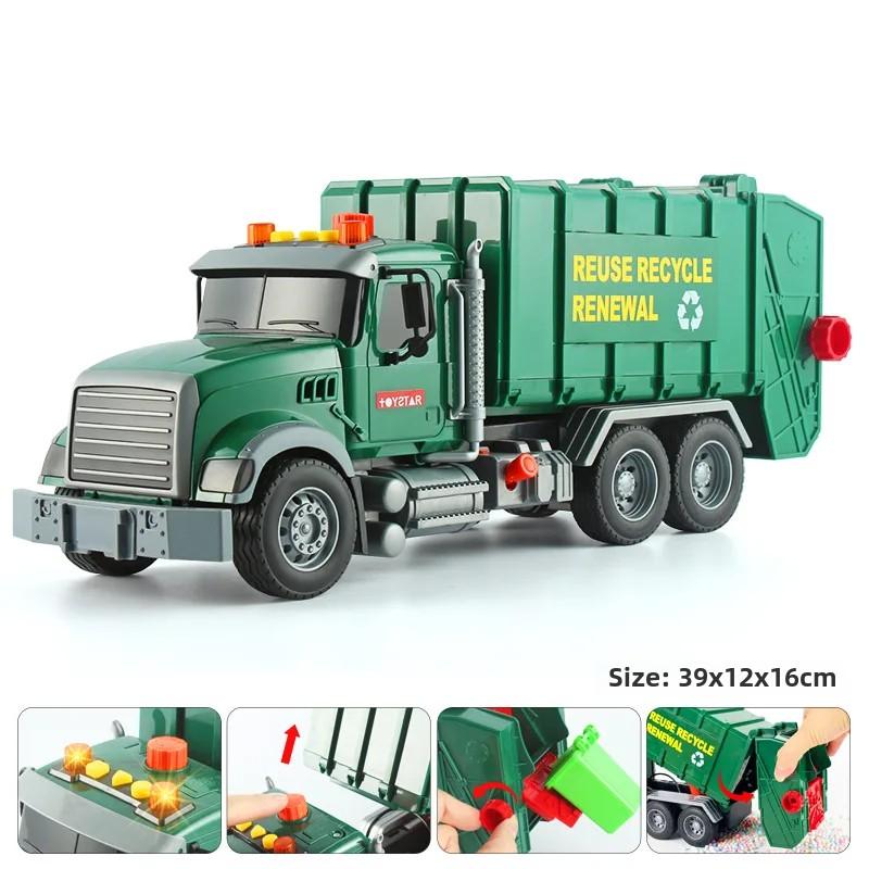 

Игрушечный эвакуатор с бортовой платформой и краном с игровым набором гоночных автомобилей, большие игрушки, спасательная машина, толкай и двигайся, свет и звуки, подарок на день рождения для детей