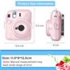 kinokoo Instax Mini 12 Case, Fujifilm Instax Mini 12 Clear Case with Film Storage Pocket and Shoulder Strap