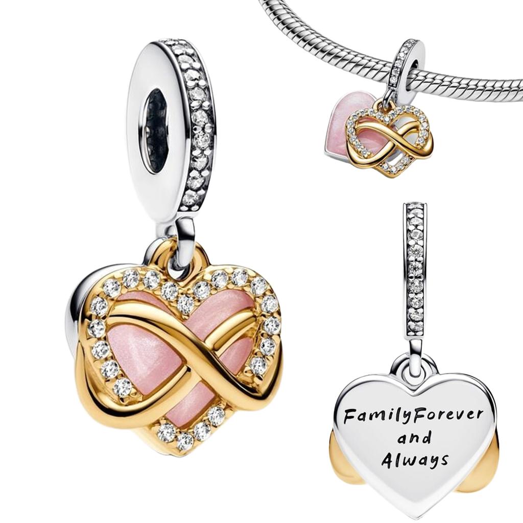 Original Copper Colorful Charms Snowflake Heart Lock Key Earrings Beads For Necklace Diy Bracelet Present Jewellery