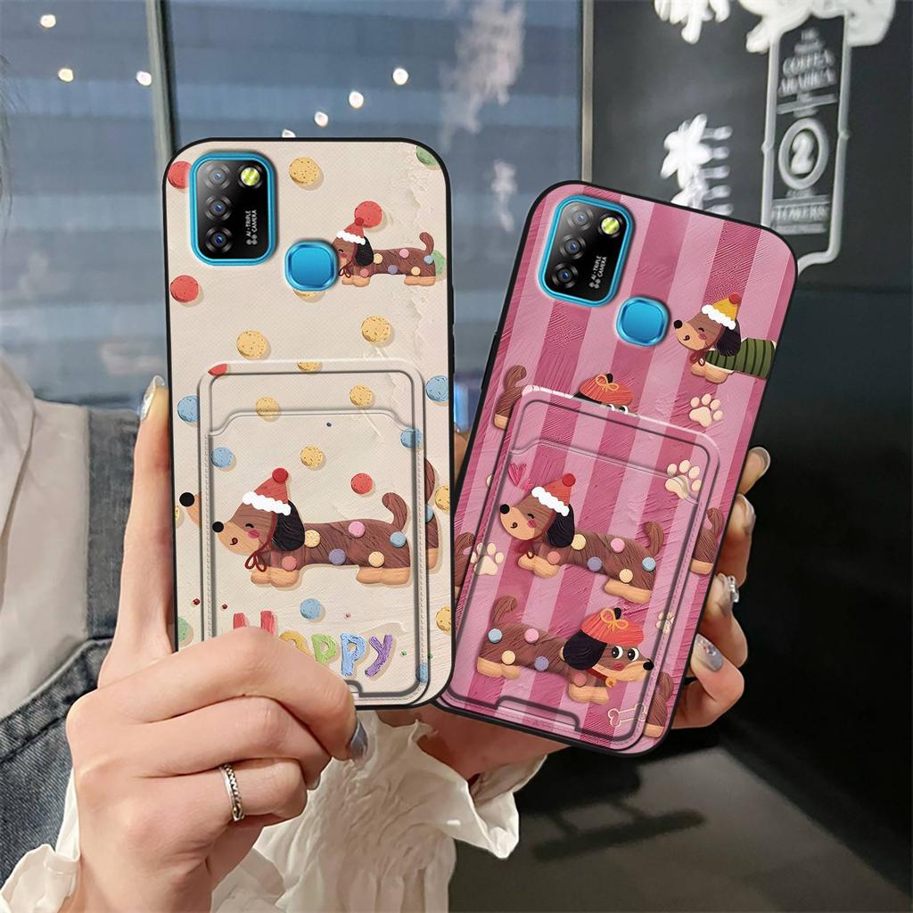 TPU protective Phone Case For infinix X657/Smart5/HOT10 lite Anti-dust Back Cover Cartoon Full wrap Card sleeve Silicone