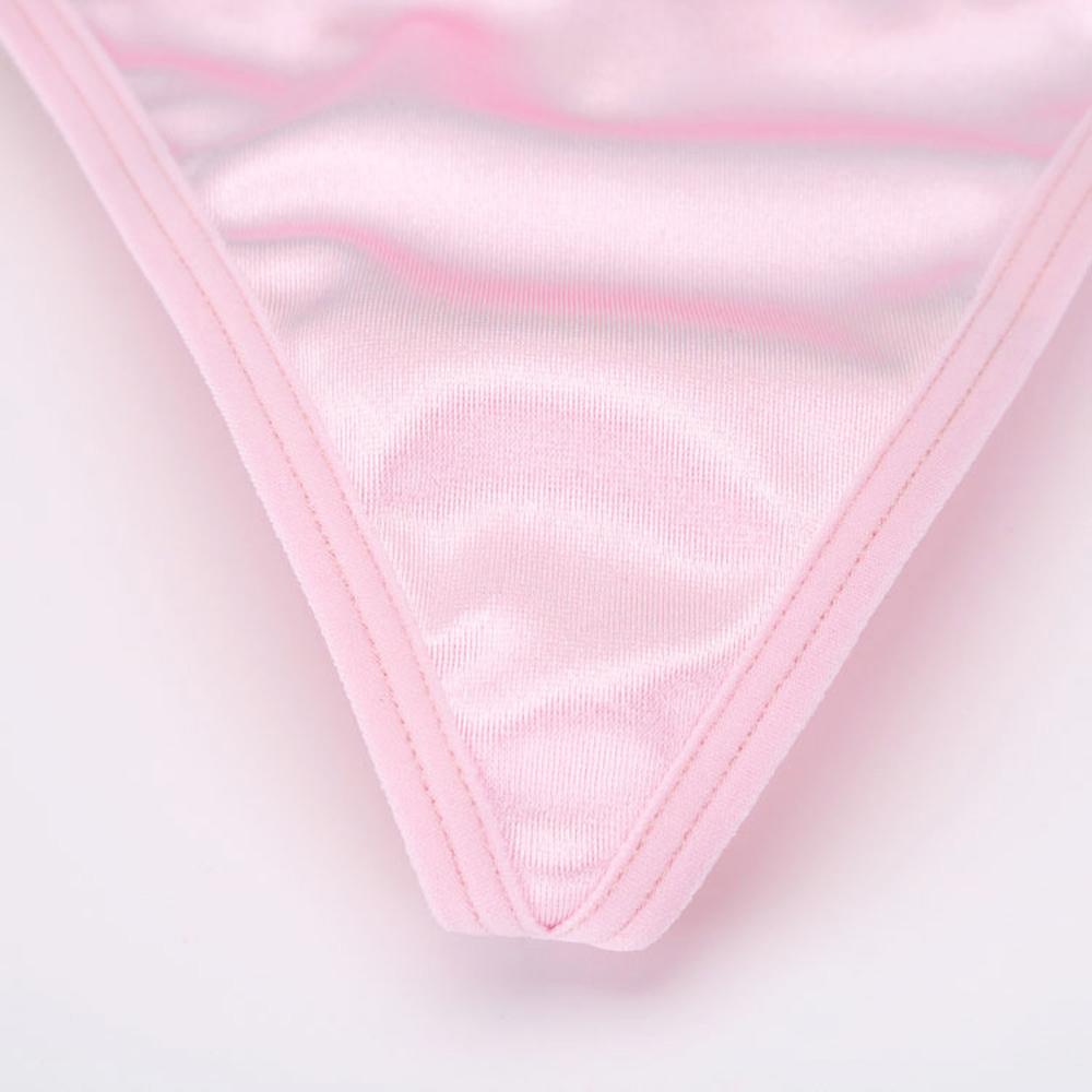 Underwear New Sexy Women Pearl Girls Bow Lingerie T-Back Panties Briefs Satin Women Thongs