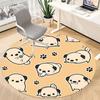 1PCPug Pattern Office Round Area Rug,  Mat Suitable For Office, Under Office Chairs Bedroom Living Room Home Decor, Room Deco