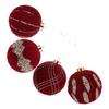 4pcs Velvet Christmas Ball Ornaments Glittering Flocked Hanging Ball Decorations Xmas Tree Baubles  Christmas Party Layout 10 Cm