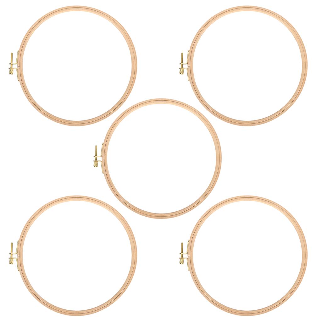 5 Stück Stickrahmen Rund Breit Bambus Tragbar Tisch DIY Kreuzstich Zubehör 19cm