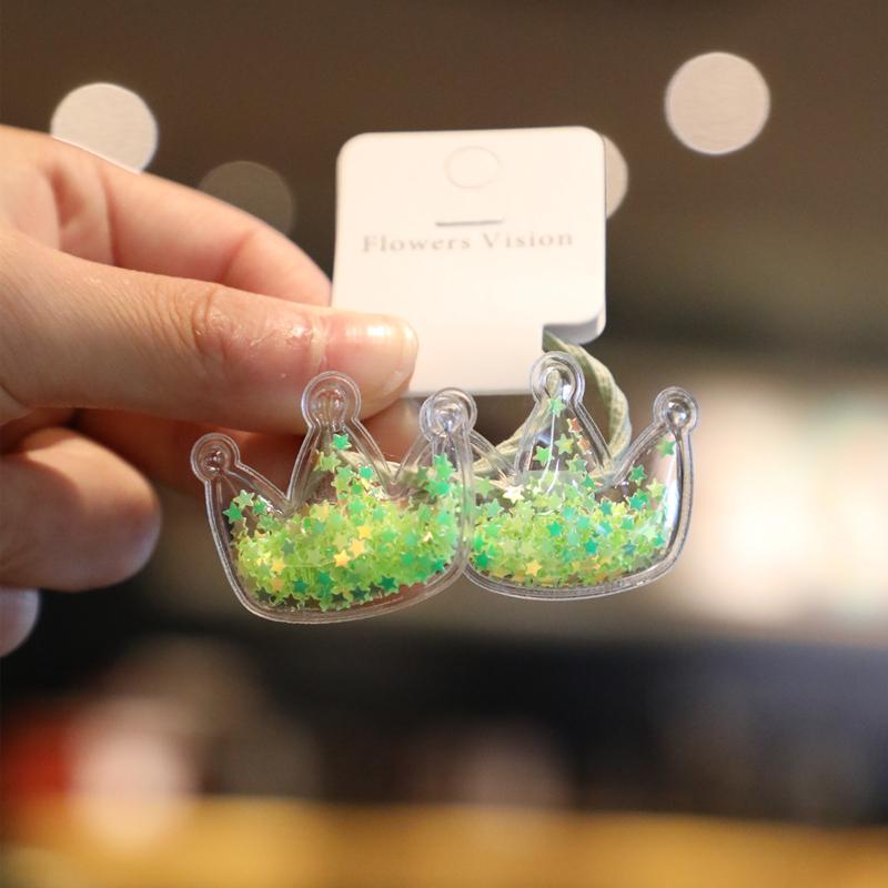 2PCS Fruit Quicksand BB Cartoon Clips Kids Hairpins Children Headwear Baby Clips Headdress Elastic Hair Bands Girls Accessories